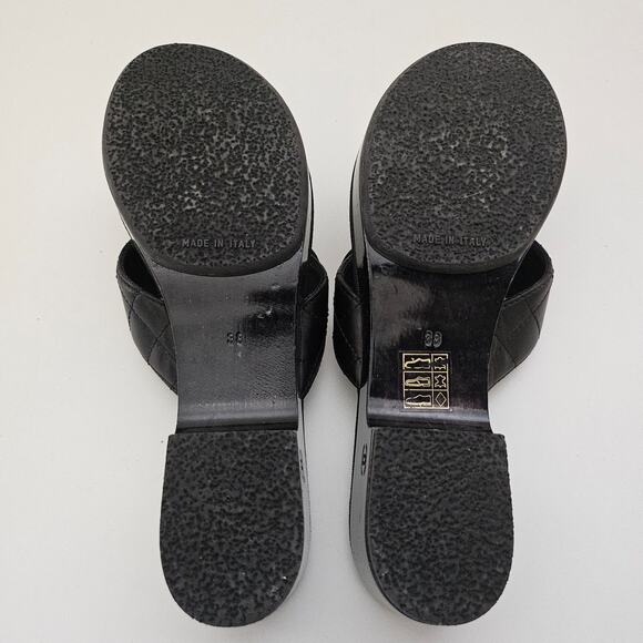 Chanel Turnlock Black Leather Sandals US 8 / EU 38 - Picture 5 of 6